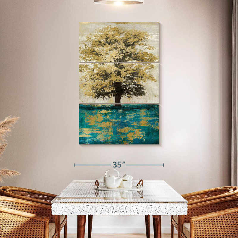 Harnek majestueux - turquoise avec or, 50" H x 32" W