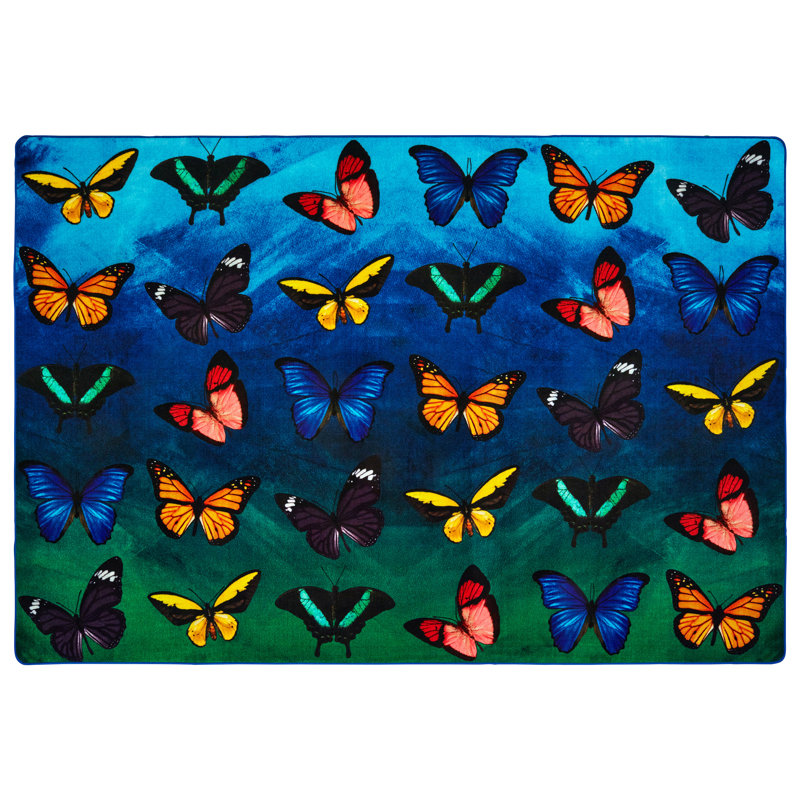 Tapis bleu / vert / rouge Pixel Perfect, Rectangle 8 pi x 12 pi