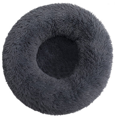 Calming Dog Cat Donut Bed Washable Anti-anxiety Fluffy Plush Faux Fur Pet Bed Waterproof Anti-slip Bottom-dark Gray -  Tucker Murphy Petâ¢, 45CF370ACDDB4CB298A7D300E7BF639B