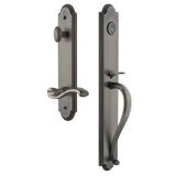 Arc Handleset with Deadbolt and Portofino Door Lever and Rosette