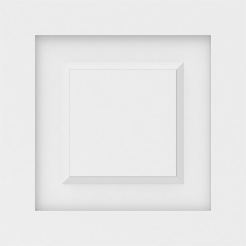 Panneau mural Harrison 3D en blanc, H 14 po x l 14 po x P 0,63 po