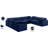 Itala Velvet U-Shaped Sectional Reversible-94482601