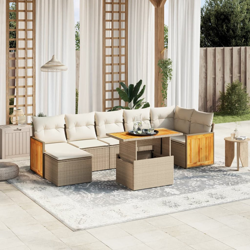 Ensemble de canapé de jardin en rotin PE Vidaxl