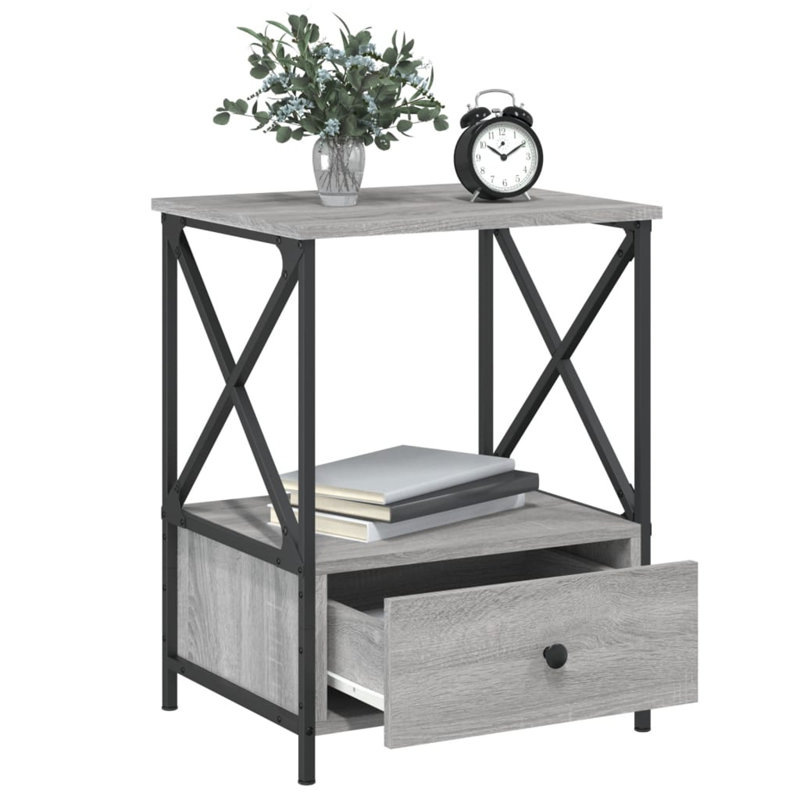 Anilyah 50cm W Bedside Table