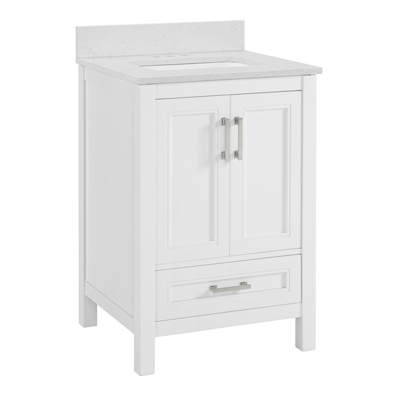 Ravis 24'' Single Bathroom Vanity with Engineered Marble Top