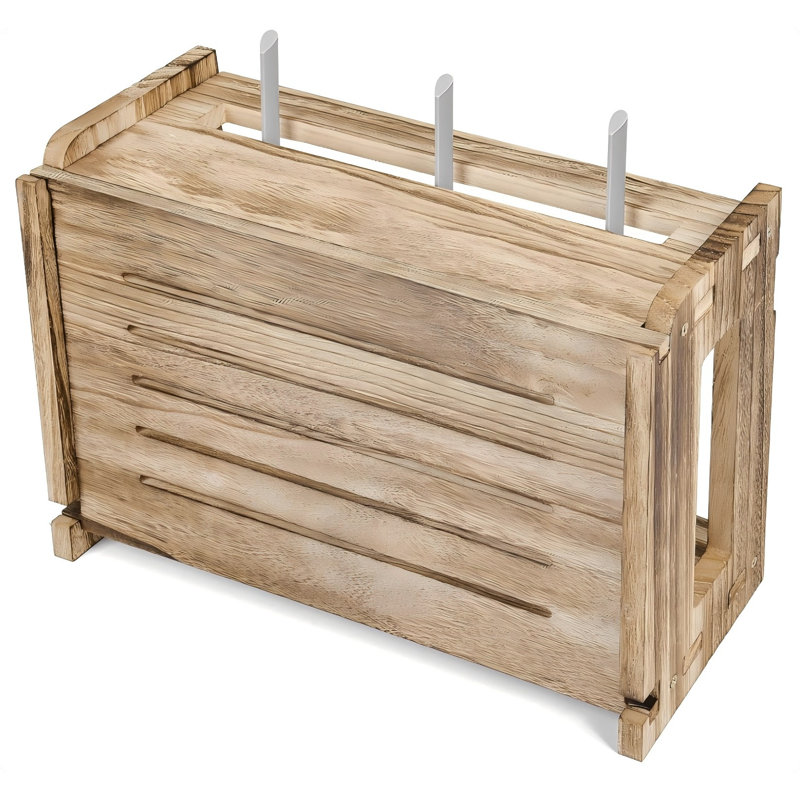 Tablette en bois avec support mural, Brown