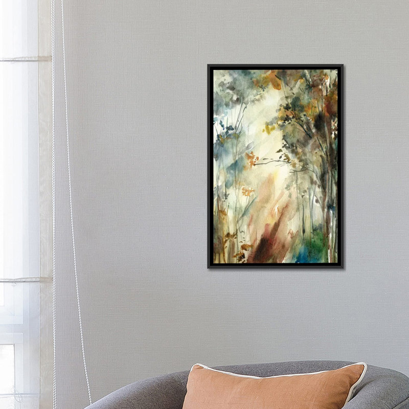 Forêt d'automne II par Sophie Rodionov, H 26 po x l 18 po x P 1,5 po, Toile avec cadre flottant noir