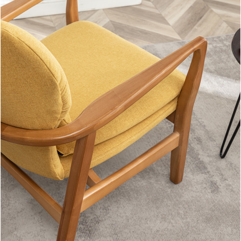 Méridienne avec repose-pieds 26 po Leifer, Polyester jaune