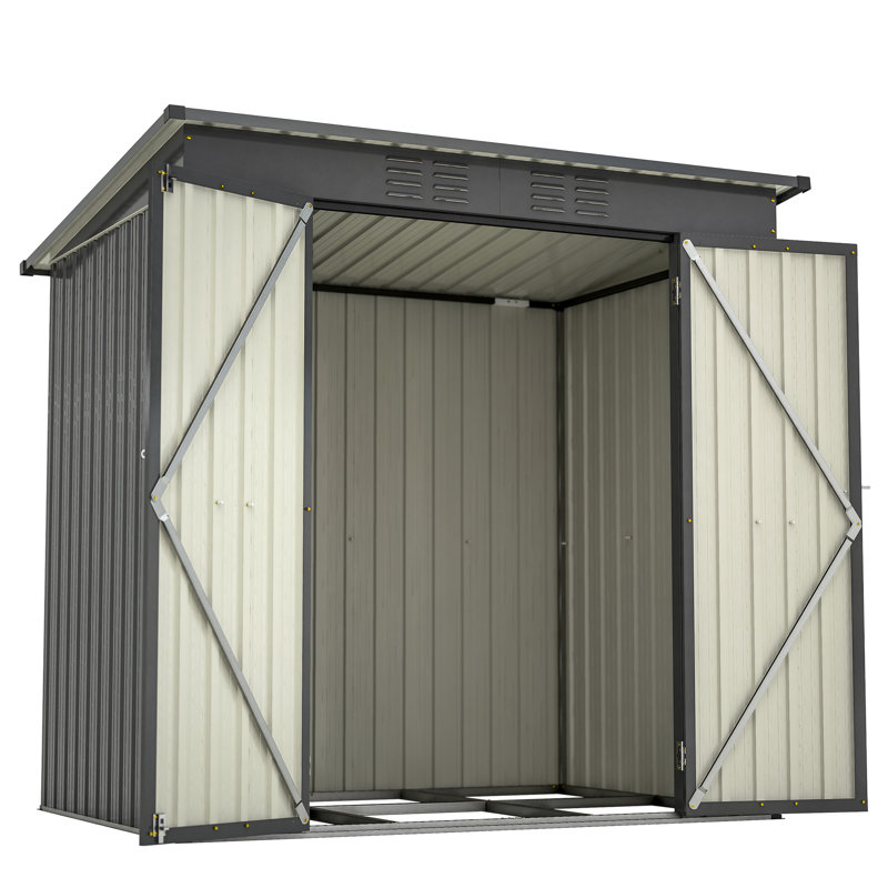 6'X4' All Weather Backyard Shed - Black, Fading Lawn Storage Space Saving