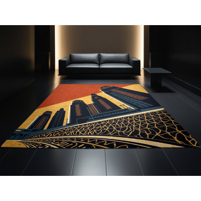 Machine Washable Paxon Global Inspired Moroccan Rug in Gray – Black Binding