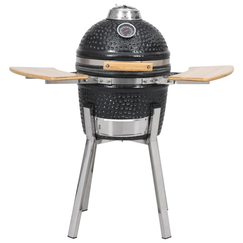 Kamado Barbecue Fumoir en céramique 13,0 po, Noir