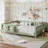 Queen Size Kids Floor Bed With Fence And Built-In Bookshelf,Queen Size Montessori Floor Bed With Slats And Safety Guardrail,Easy Assemble Montessori Beds For Kids,Green-770469399