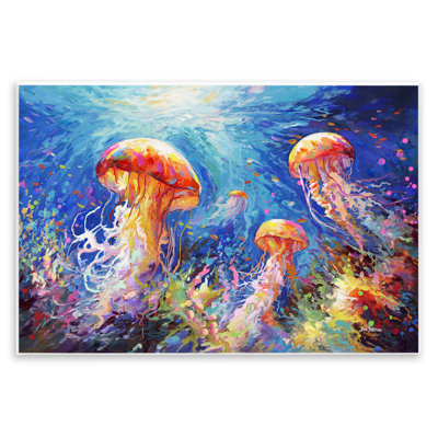 Art mural sur toile méduse sous-marine par Leon Devenice