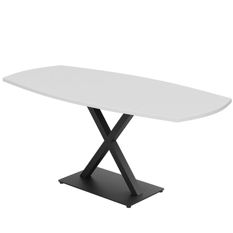 Table de conférence Pavert, Noir mat, Blanc classique, H 30 po x l 60 po x P 36 po