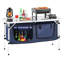 Station de cuisson portative, 3 hauteurs réglables, aluminium et plastique, bleue, table de cuisine de camping optimisant l'espace extérieur avec hauteur réglable, structure, cuisson, rangement