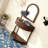 Console Table Half Moon Design End Table With 2 Storage Drawers And Bottom Shelf For Living Room, Bedroom, Study, Hallway-1213057817