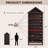  Modern Triangular-Top Slanted Arch Shoe Rack, 75.9" Tall Open Display Bookshelf Storage Cabinet, Five-Tier Geometric Wide Cabinet with Adjustable Shelves-1990313594-2011242891