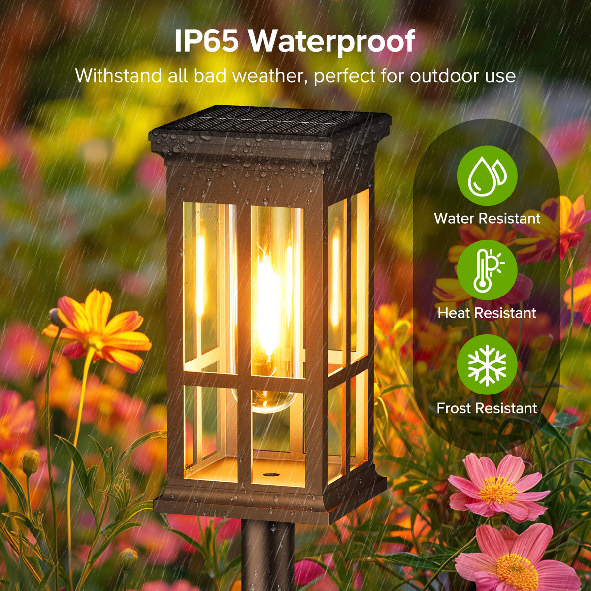 Solar Pathway Lights Outdoor Bright Solar Powered Garden 4 Pack