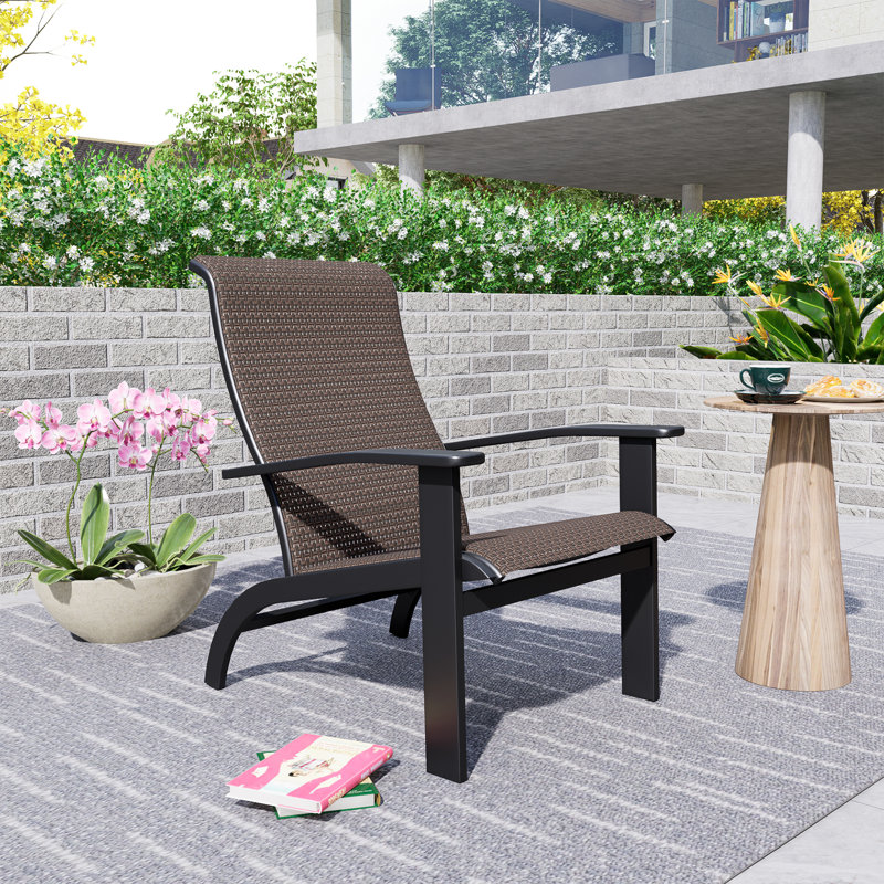 Lantha Patio Lounge Chair, Black, Black