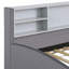 Lit plateforme simple tapissier avec rangement et tiroirs-583179029