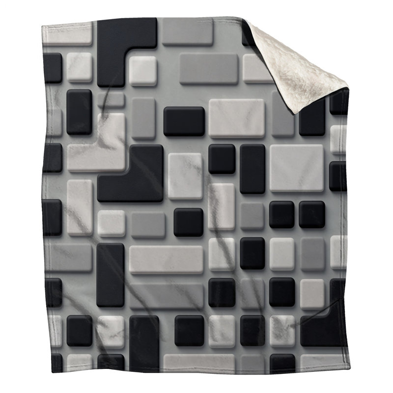 Geometric Block Pattern Blankets, 60in W x 80in H