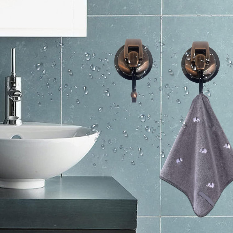 Crochets de douche à vide robustes avec super aspiration, crochets de peignoir de salle de bain réutilisables pour surfaces non poreuses, pas d'installation d'outils
