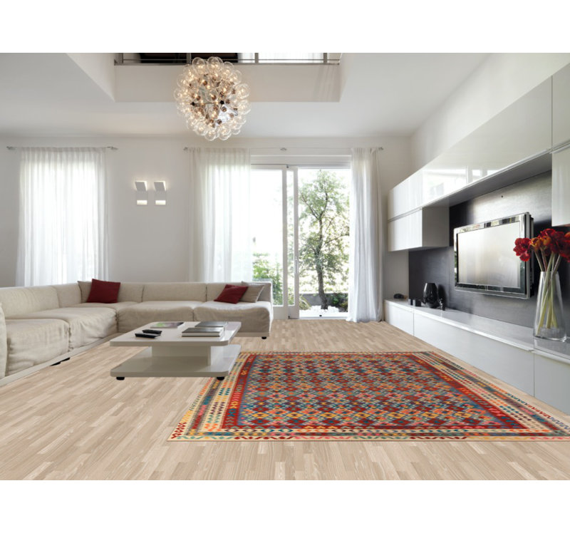Tapis oriental en laine Kilim 10 x 13