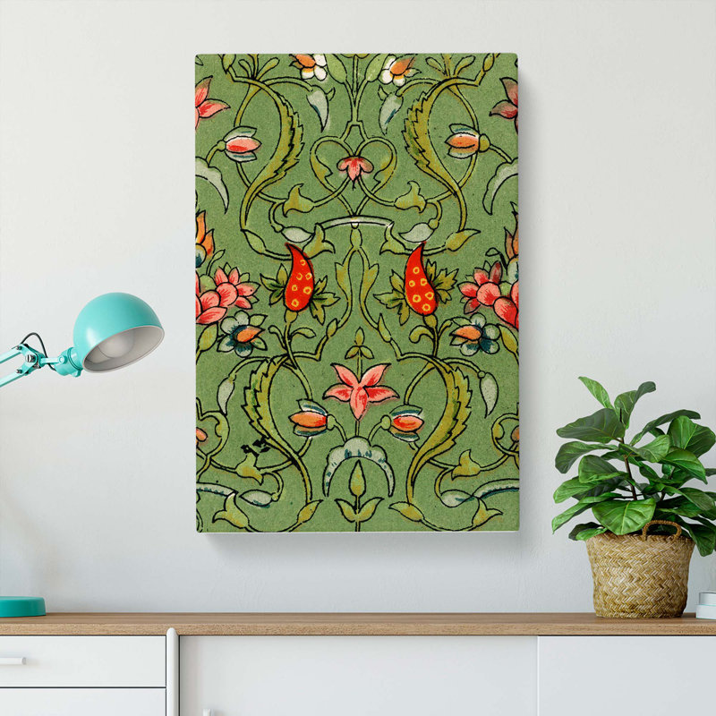 Antique Floral Illustration by Owen Jones - Wrapped Canvas Painting Pint - Wrapped Canvas, 50cm H x 35cm W