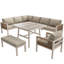 6-Piece Outdoor Patio Furniture Set With Cushions, Steel Frame & Glass Table