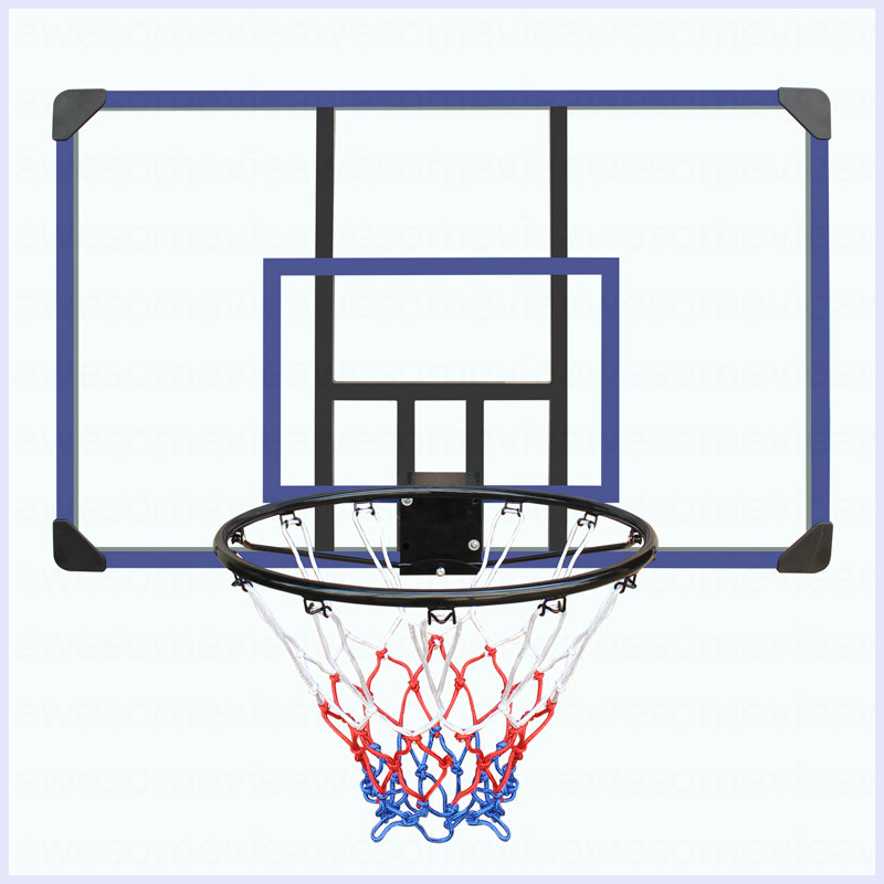 Panier de basketball mural, dossier incassable 45 x 29 pouces, cercle pliable, cercle durable et filet résistant aux intempéries pour une utilisation intérieure et extérieure