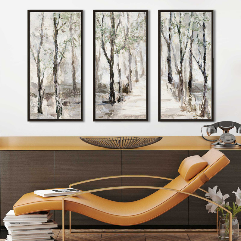 «Stroll Through the Woods» par Lanie Loreth, peinture sur toile flottante 3 pièces, L 64,5 po x H 41,5 po