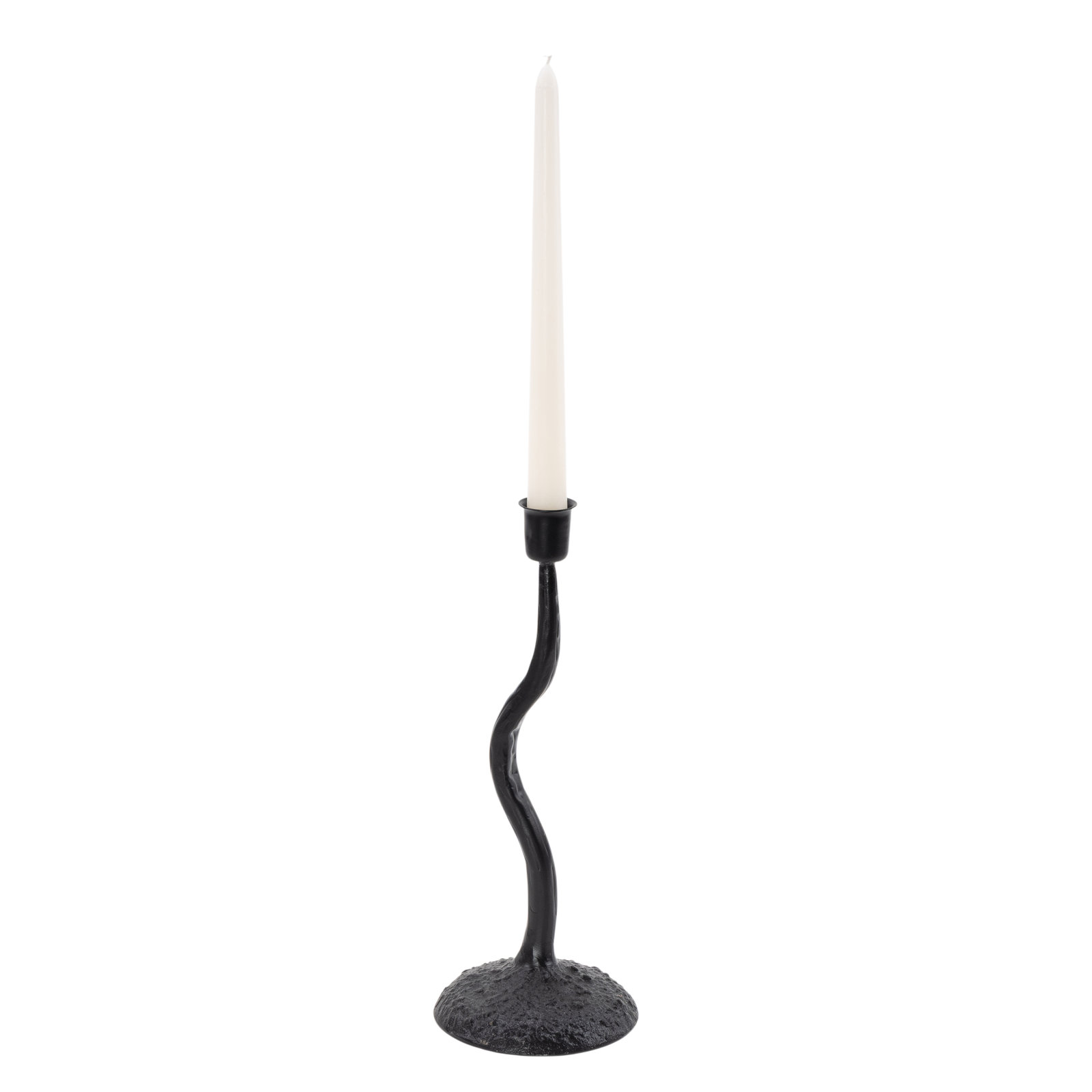 Cole and Grey Metal Black Decorative Candle Holder with Round Base