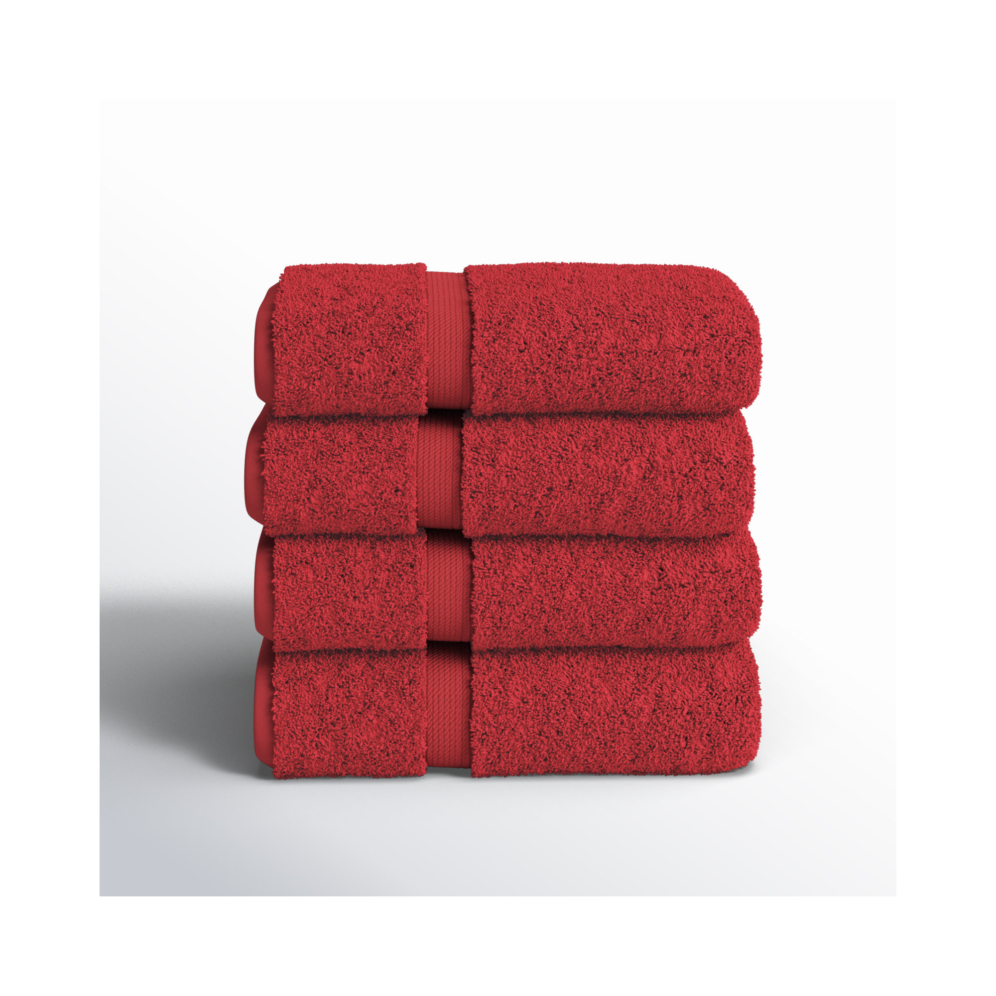 Renata Certified Egyptian Cotton 800 GSM PlushHighly Absorbent Luxury Hand Towels, Red
