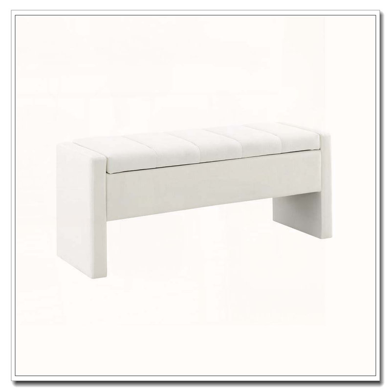 Banc de lit moderne avec rangement, Beige
