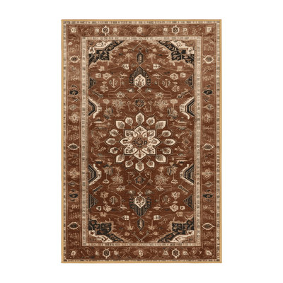 Machine Washable Persian Brown Area Rug