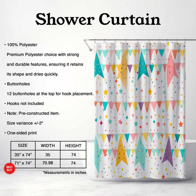 Celebration Happiness - Premium Shower Curtain, 74"H x 71"W