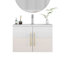 Meuble-lavabo mural blanc brillant de 30 po avec portes doubles, crochets à fermeture en douceur, longue poignée en métal doré, installation facile, blanc brillant-644547779