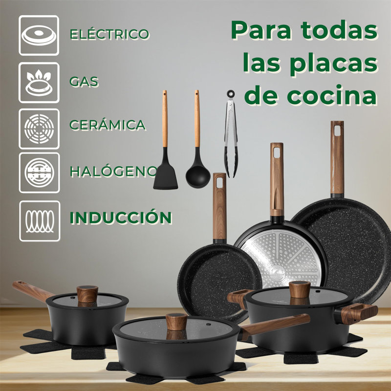 15 - Piece Non-Stick Aluminum Cookware Set
