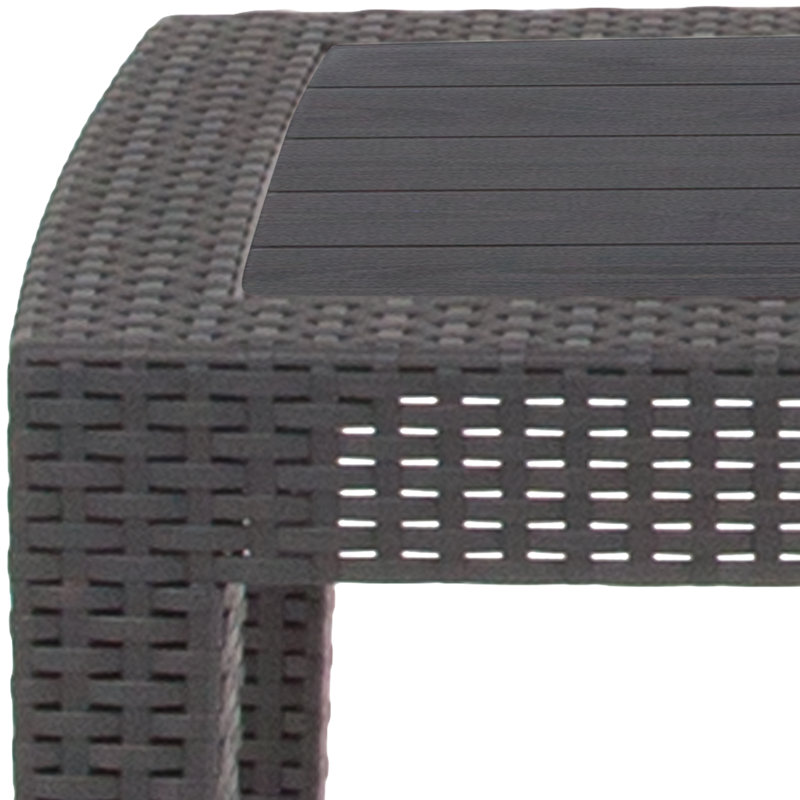 Alderman Rattan Coffee Table, Dark Gray