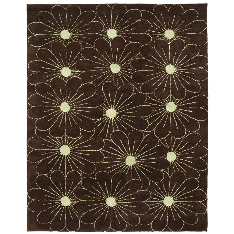 Avayah Soho Hand Tufted Wool And Viscose Floral Rug, Rectangle 7'6" x 9'6"