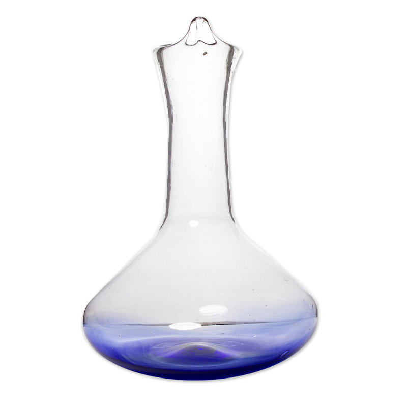 Handblown Clear Glass Artisan Crafted Decanter