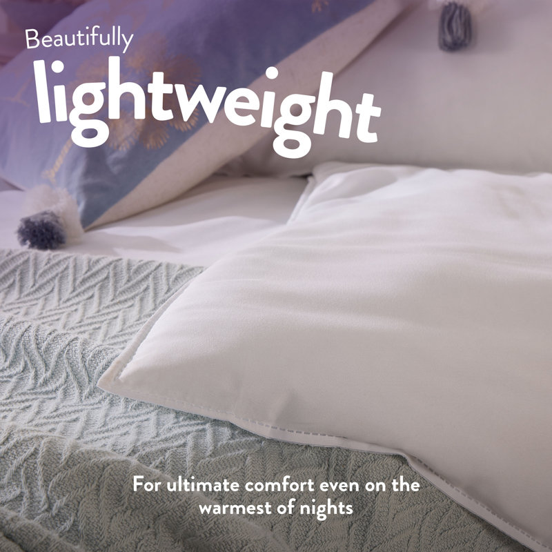Slumberdown Cool Summer Nights 7.5 Cooling Machine Washable Duvet and 2 Firm Support Pillows, Single