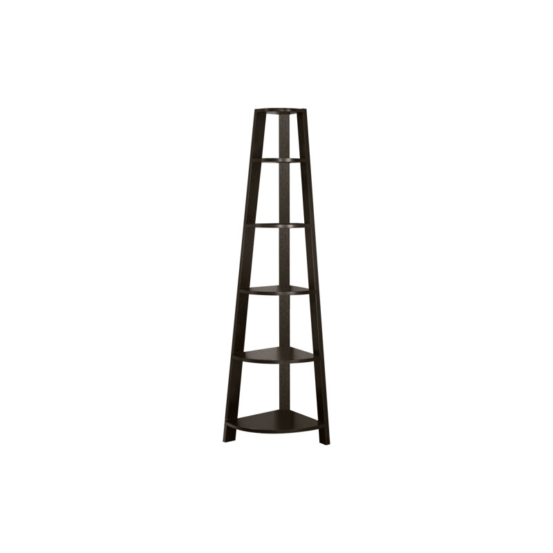 Versatile 5 Tier Corner Bookshelf For Office And Bedroom Contemporary And Modern Design, Espresso