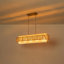 Lustre pour îlot de cuisine 5 lumières en rotin naturel