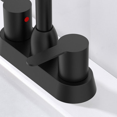 Bathroom Sink Faucet Center Set 2 Handles For 3 Holes