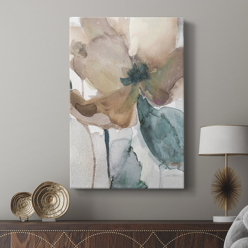 Aquarelle coquelicot I - galerie Cavas, H 36 po x l 24 po