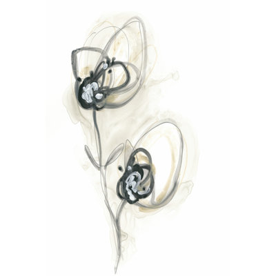 Monochrome Floral Study IX - Wrapped Canvas Painting
