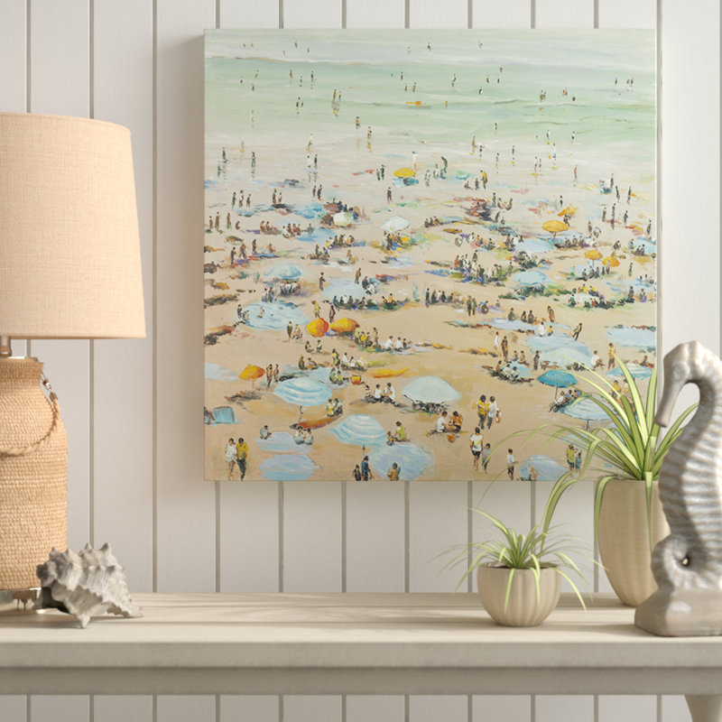 " People At The Beach ", 36" H x 36" W x 1.5" D