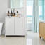 Panier à linge incliné avec panier amovible, panier à linge caché, armoire de rangement pour panier de salle de bain, organisateur de maison autoportant, blanc