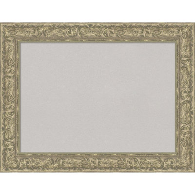 Luxe Antique Silver Framed Corkboard, Grey Cork Bulletin Board, Organization Board, Pin Board